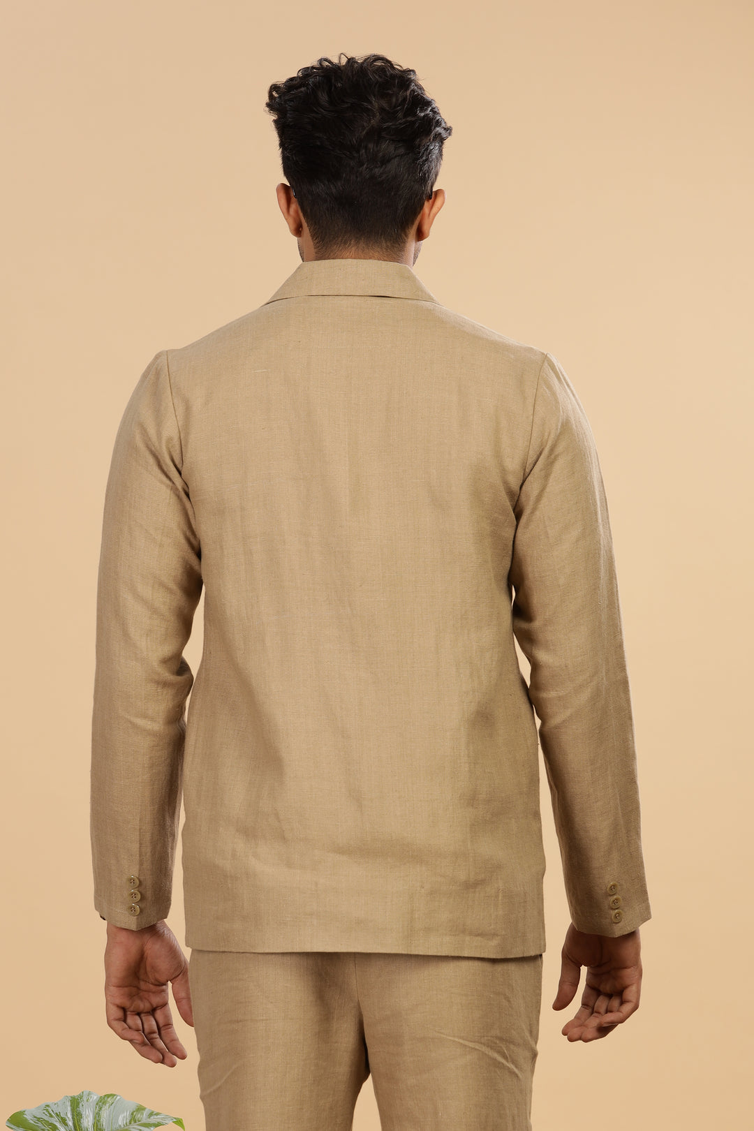 Wade - Deconstructed Pure Linen Jacket - Light Hazelnut Brown