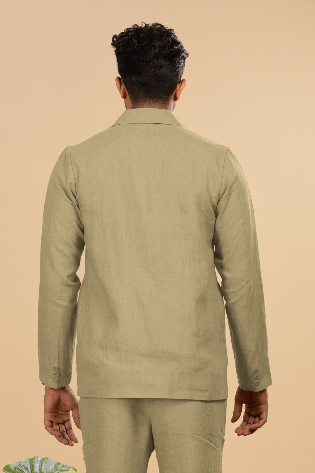 Wade - Deconstructed Pure Linen Jacket - Sage Green