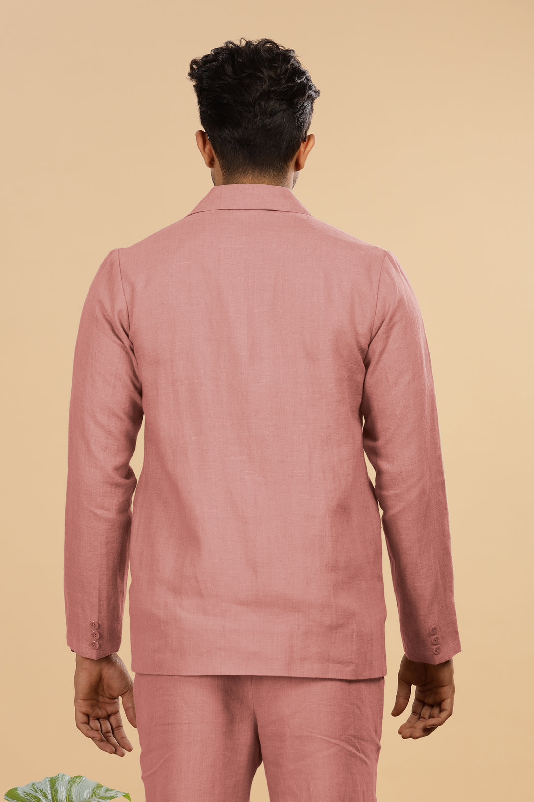 Wade - Deconstructed Pure Linen Jacket - Rose Pink