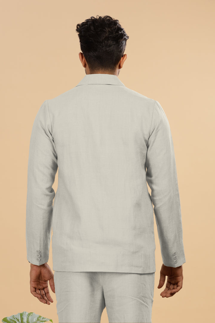 Wade - Deconstructed Pure Linen Jacket - Powder Blue