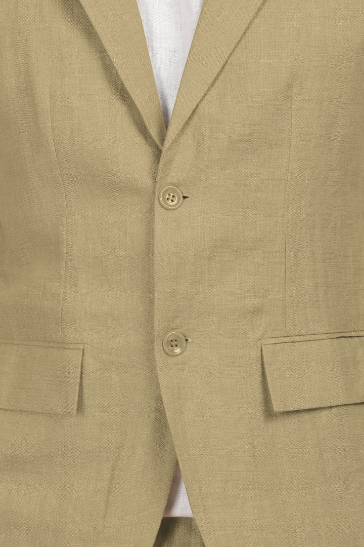 Wade - Deconstructed Pure Linen Jacket - Sage Green