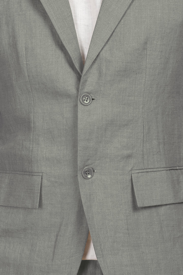 Wade - Deconstructed Pure Linen Jacket - Ash Grey