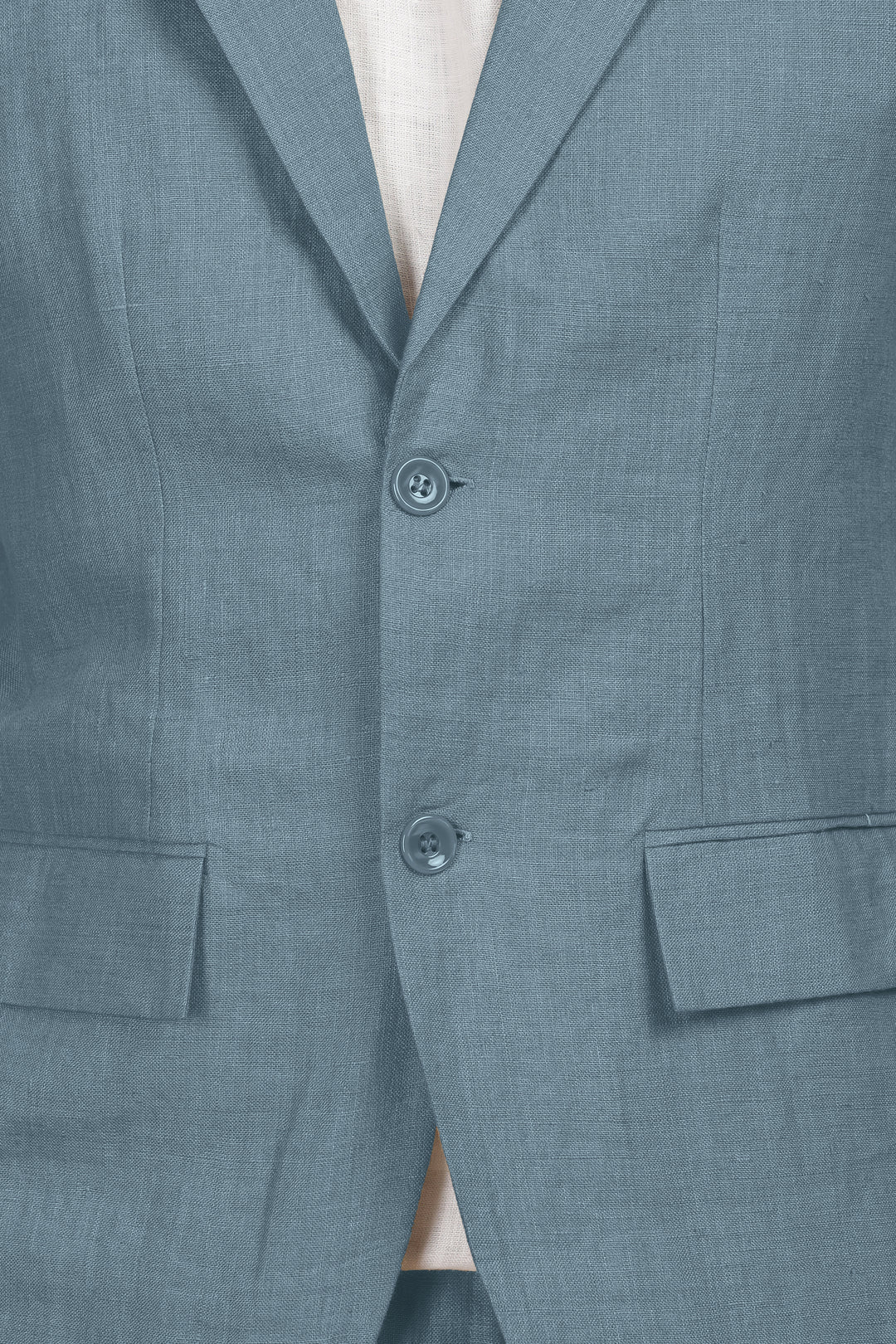 Wade - Deconstructed Pure Linen Jacket - Light Blue Grey