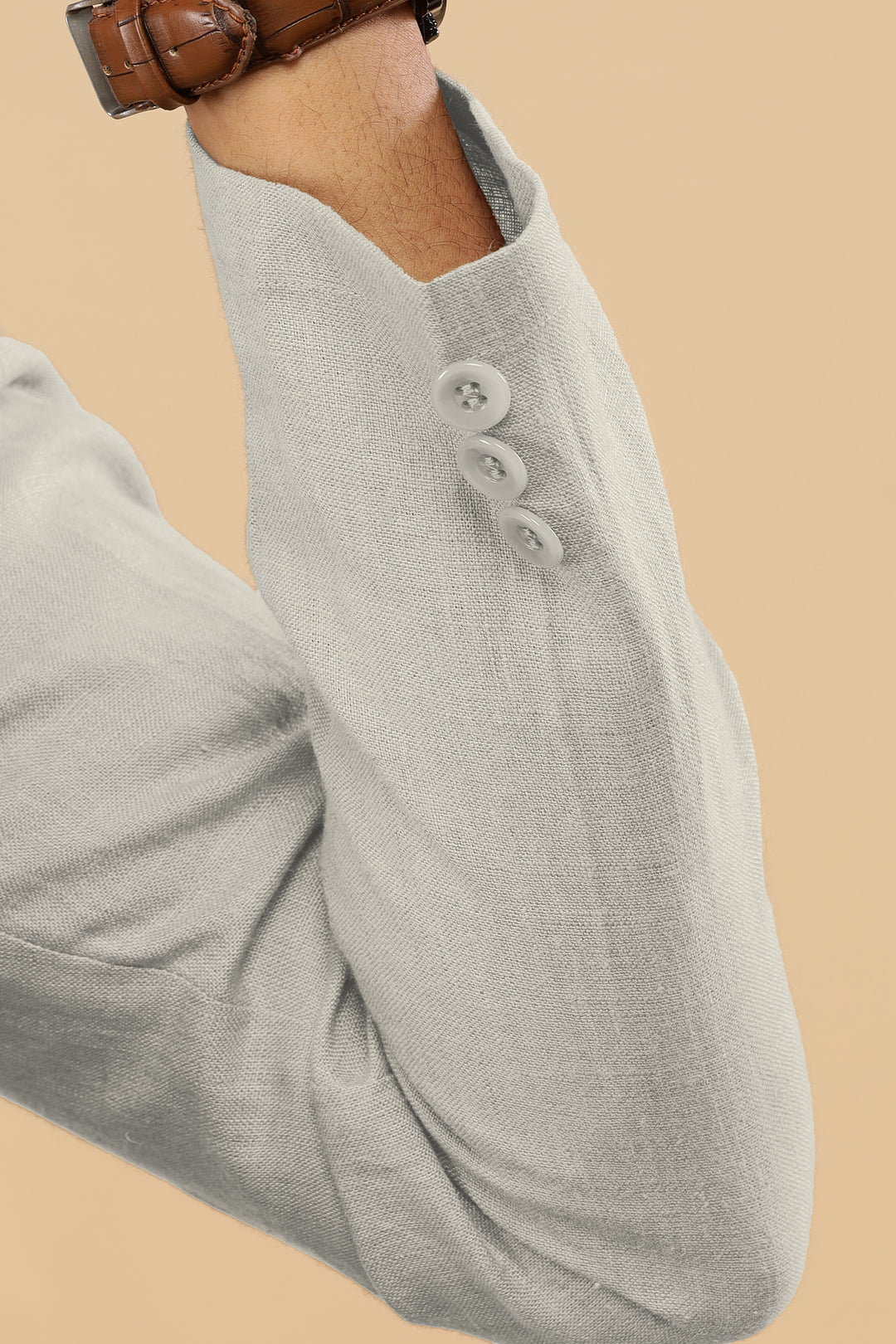 Wade - Deconstructed Pure Linen Jacket - Powder Blue