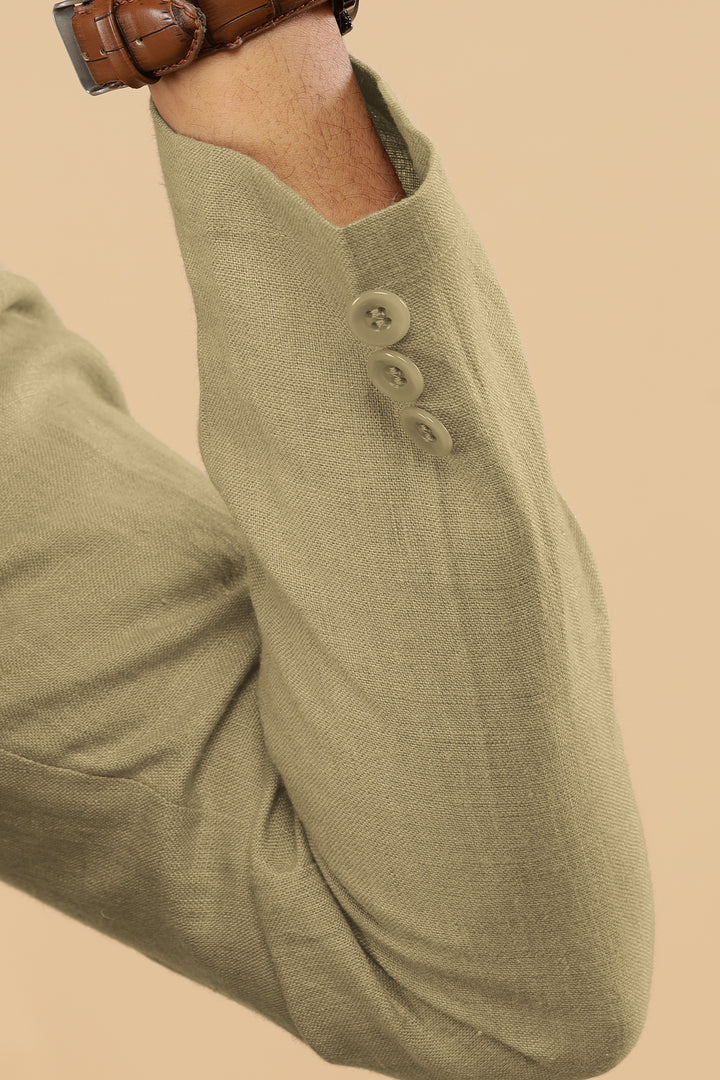 Wade - Deconstructed Pure Linen Jacket - Sage Green