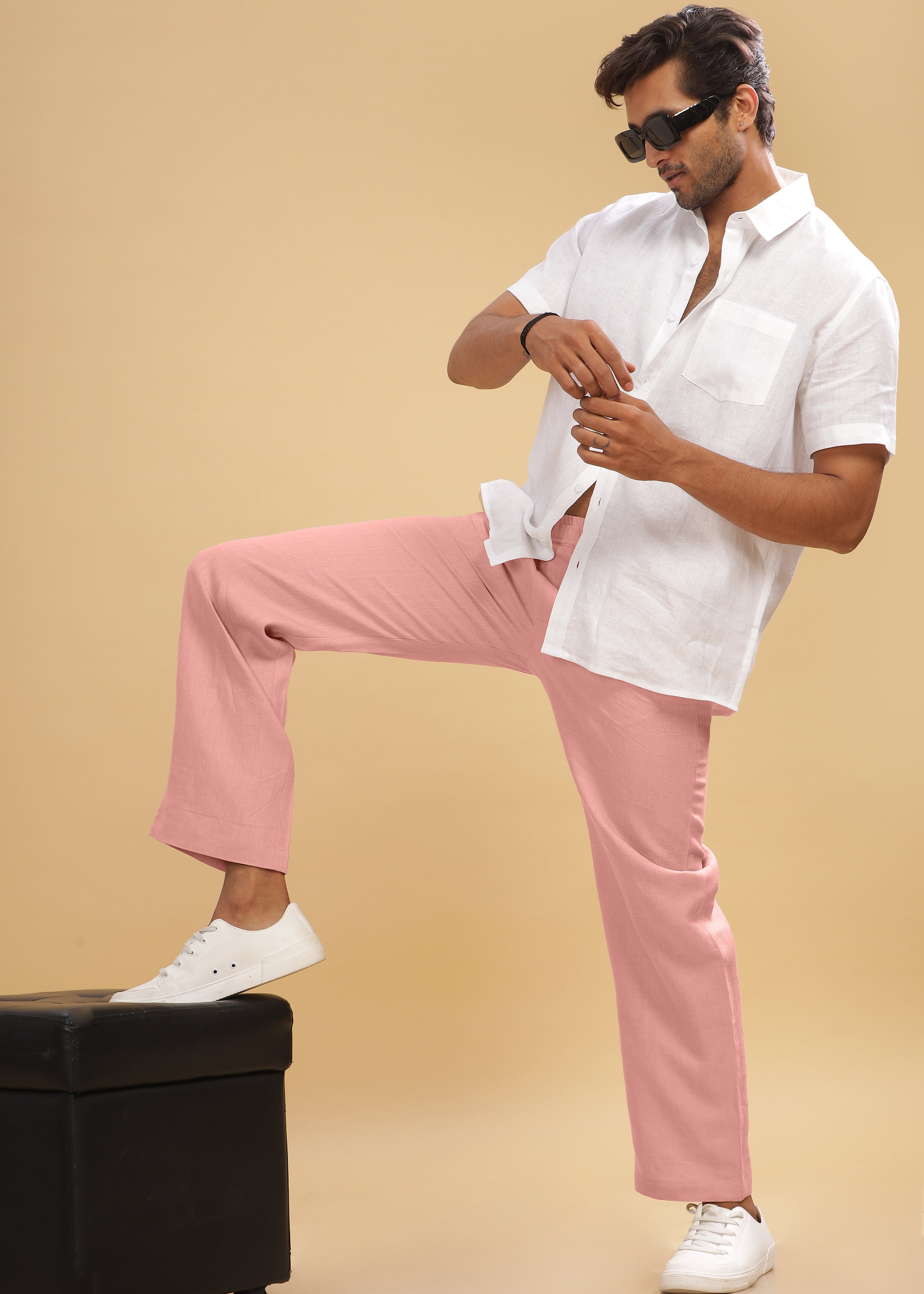 パンツ Mediam Linen Shalwar Pants / Pink Mediam Linen Shalwar Pants/Pink