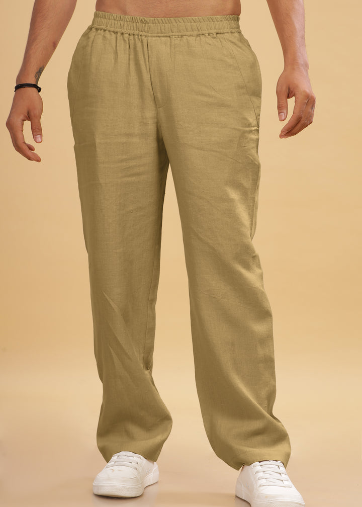 Breeze- Linen Casual Elastic Pants - Sage Green