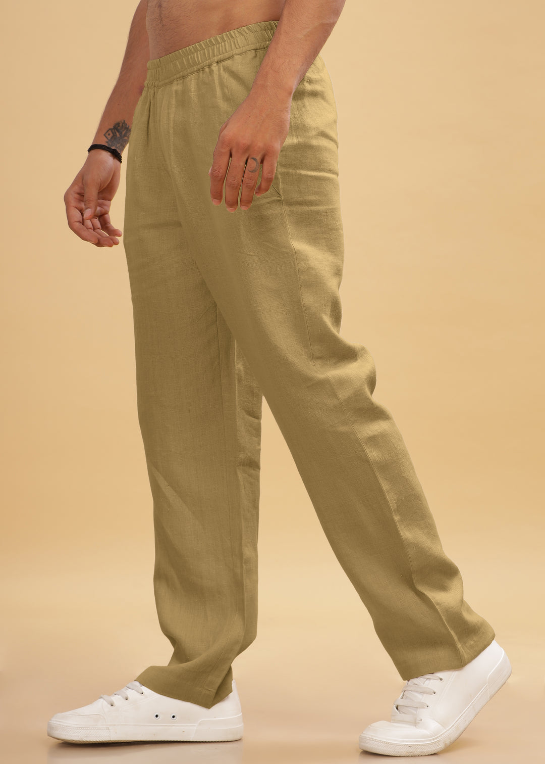 Breeze- Linen Casual Elastic Pants - Sage Green