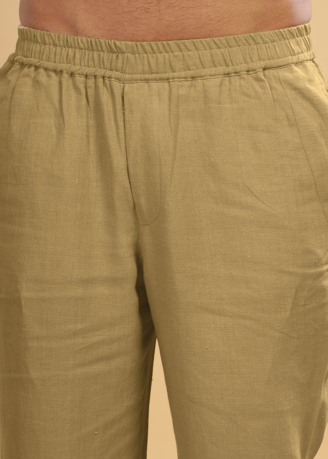 Breeze- Linen Casual Elastic Pants - Sage Green