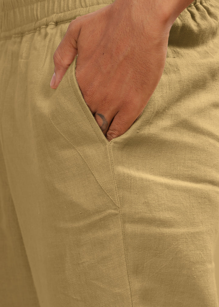 Breeze- Linen Casual Elastic Pants - Sage Green