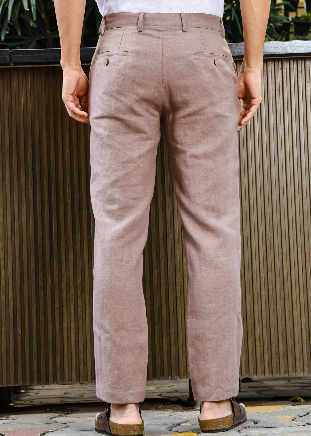 Ian Pure Linen Trousers - Muted Brown