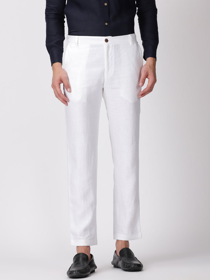 Cyan Dreams Look | Trevor Cyan Blue Shirt & Pure White Trousers