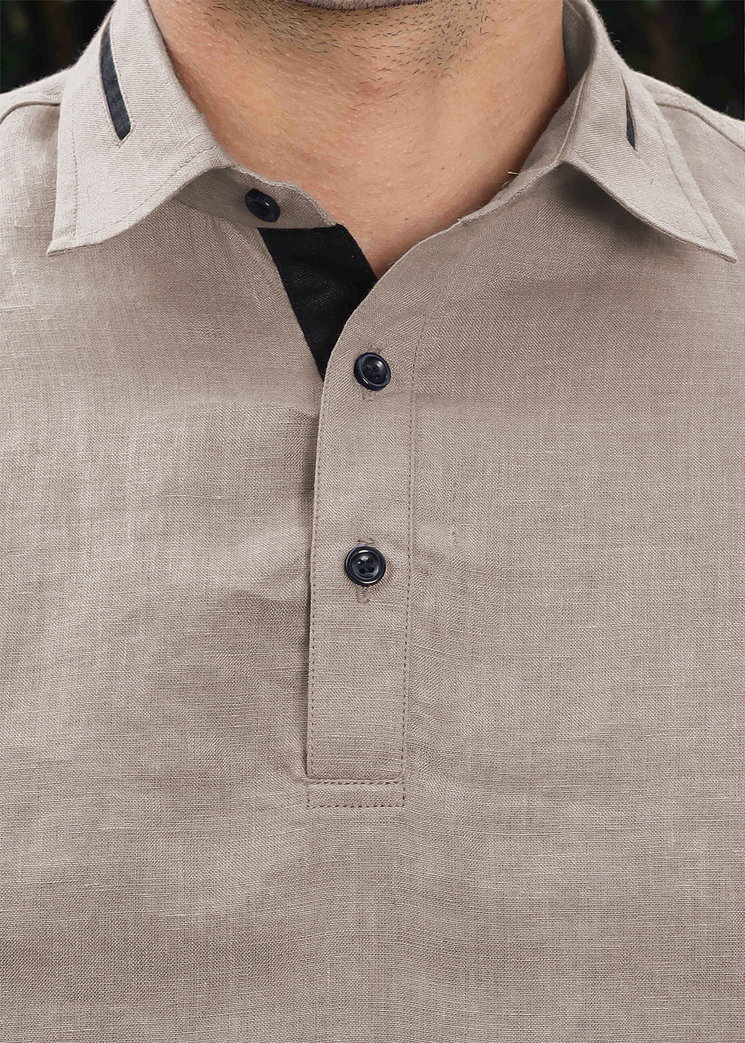 Jack - Pure Linen Polo T-Shirt - Fawn Pink