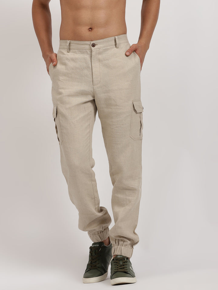 Ecru Linen Jacket & Jogger Co-Ord Set