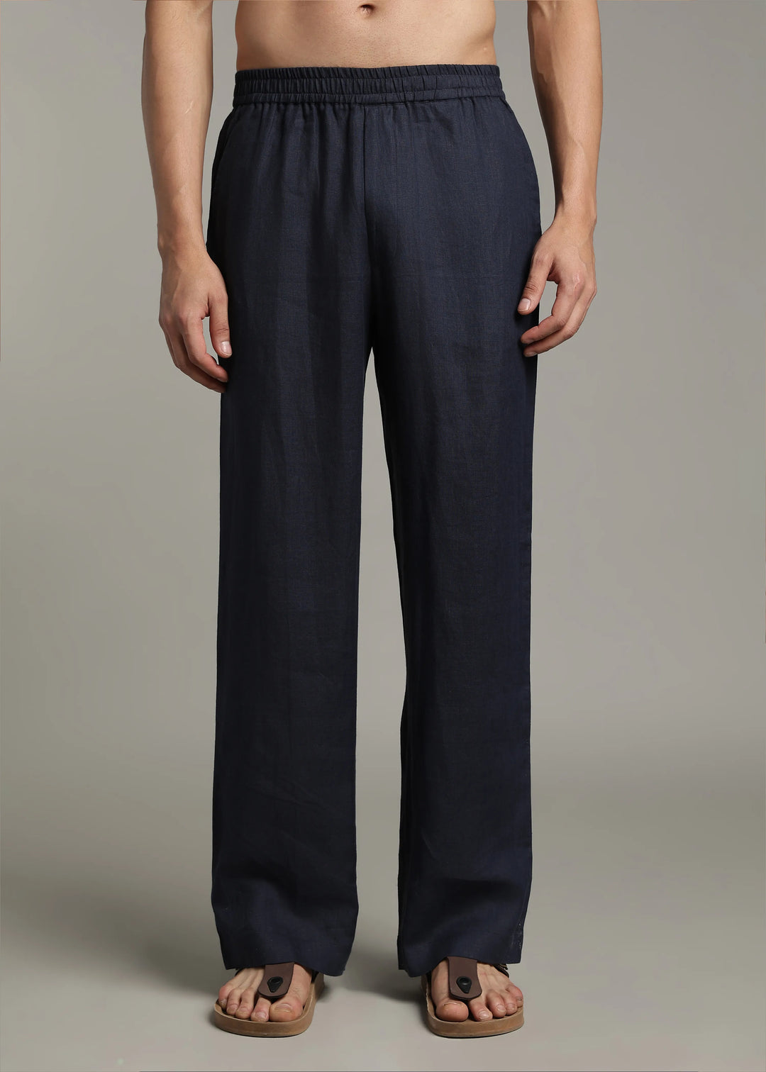 Roy -  Pure Linen Kurta 60 LEA Pants - Dark Blue