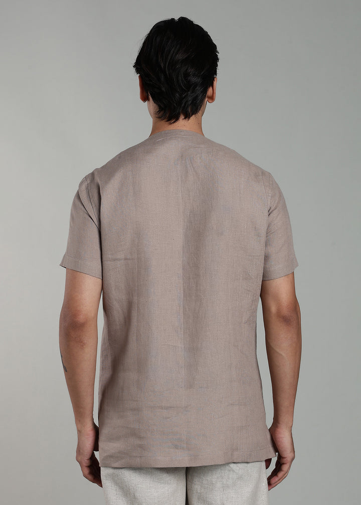 Alio - Pure Linen Relaxed T Shirt - Fawn Pink