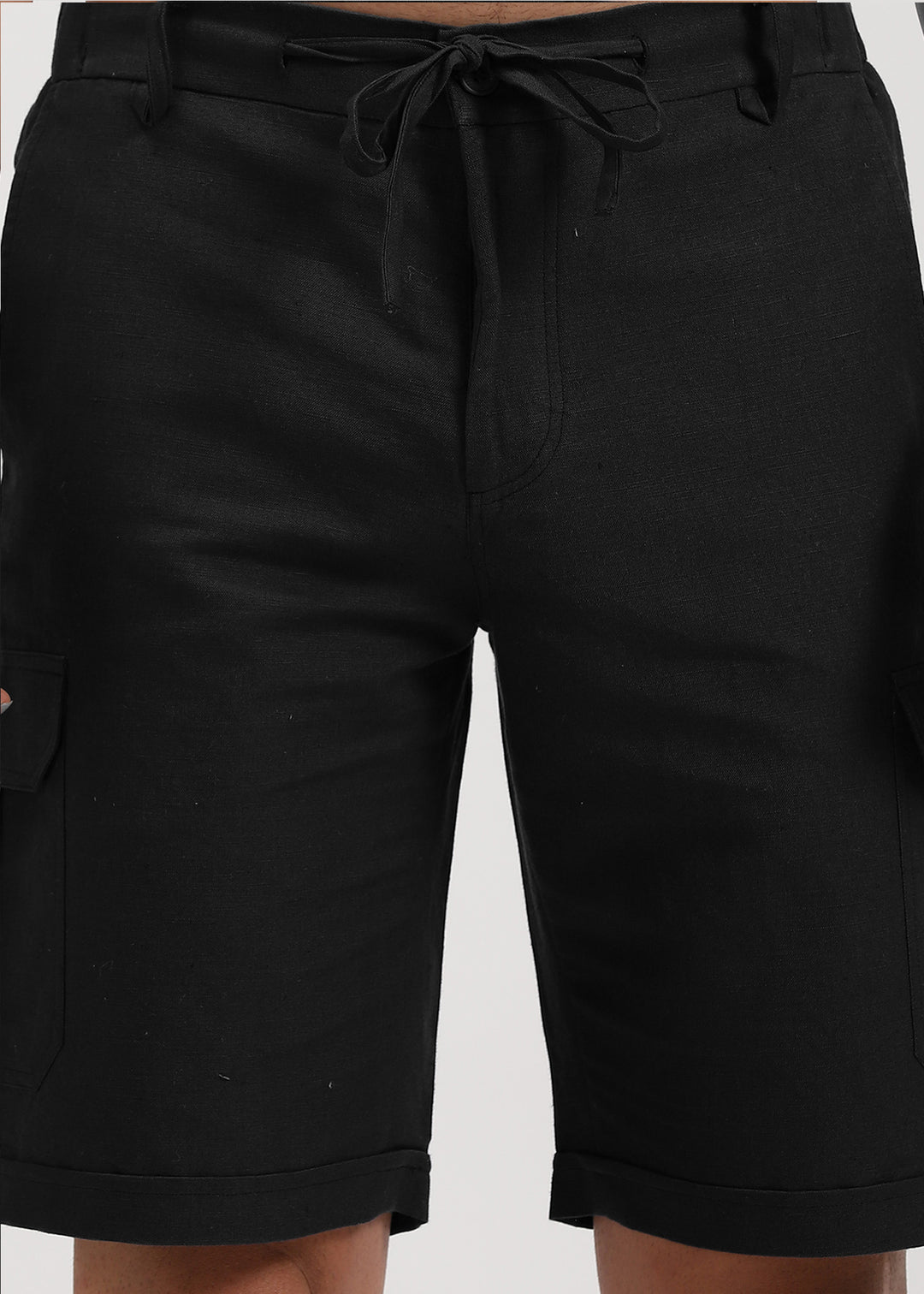 Reed - Linen Shorts - Black