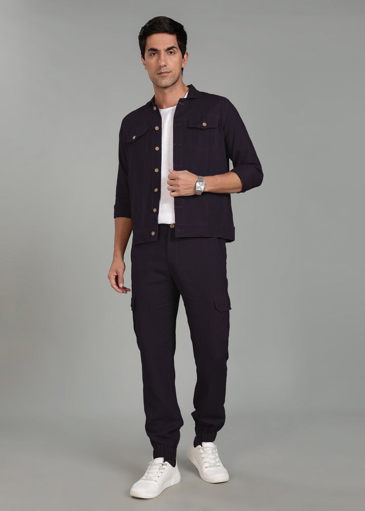 Becket - Linen Short Jacket - Dusky Violet