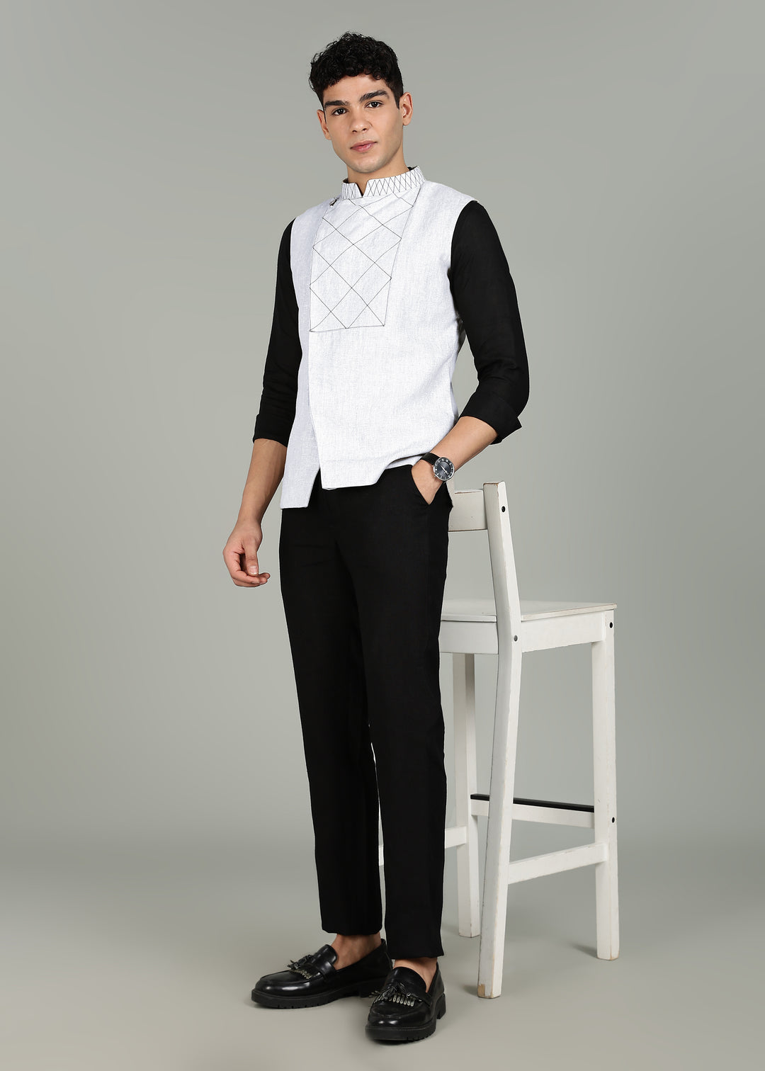 Kabir Nehru Pure Linen Jacket - White