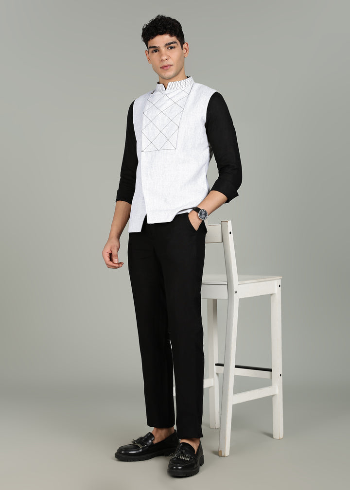 Kabir Nehru Pure Linen Jacket - White