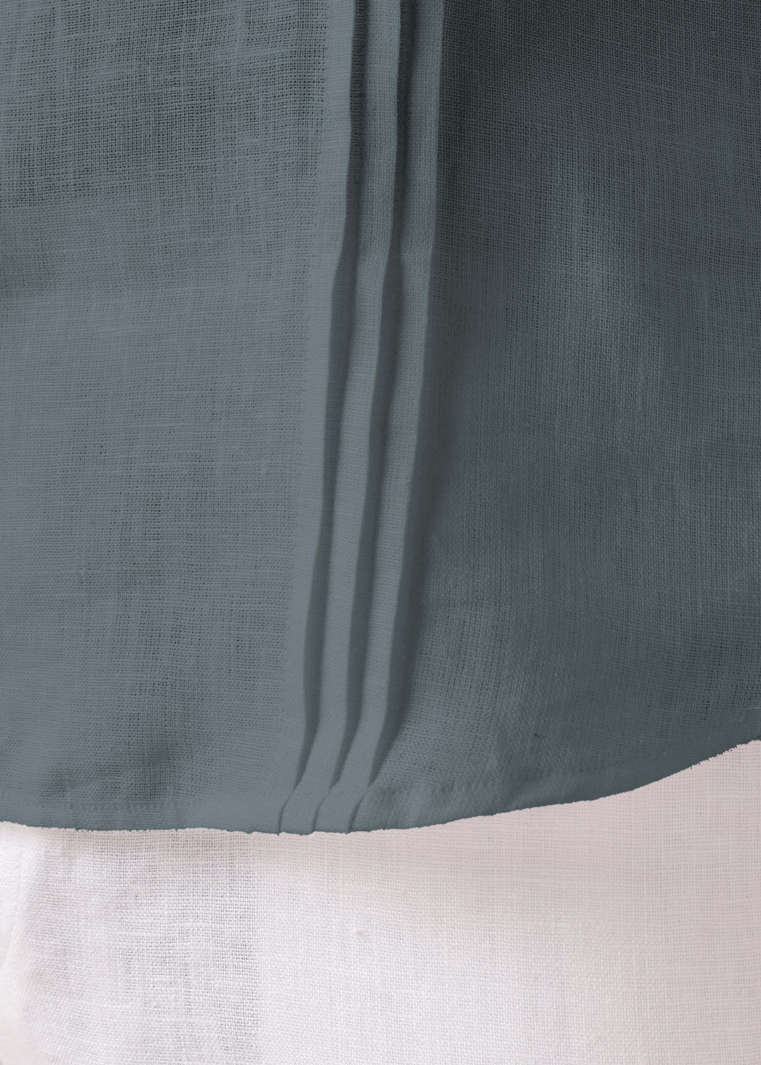 Close-up of a 100% pure linen mineral grey short kurta on a light background
