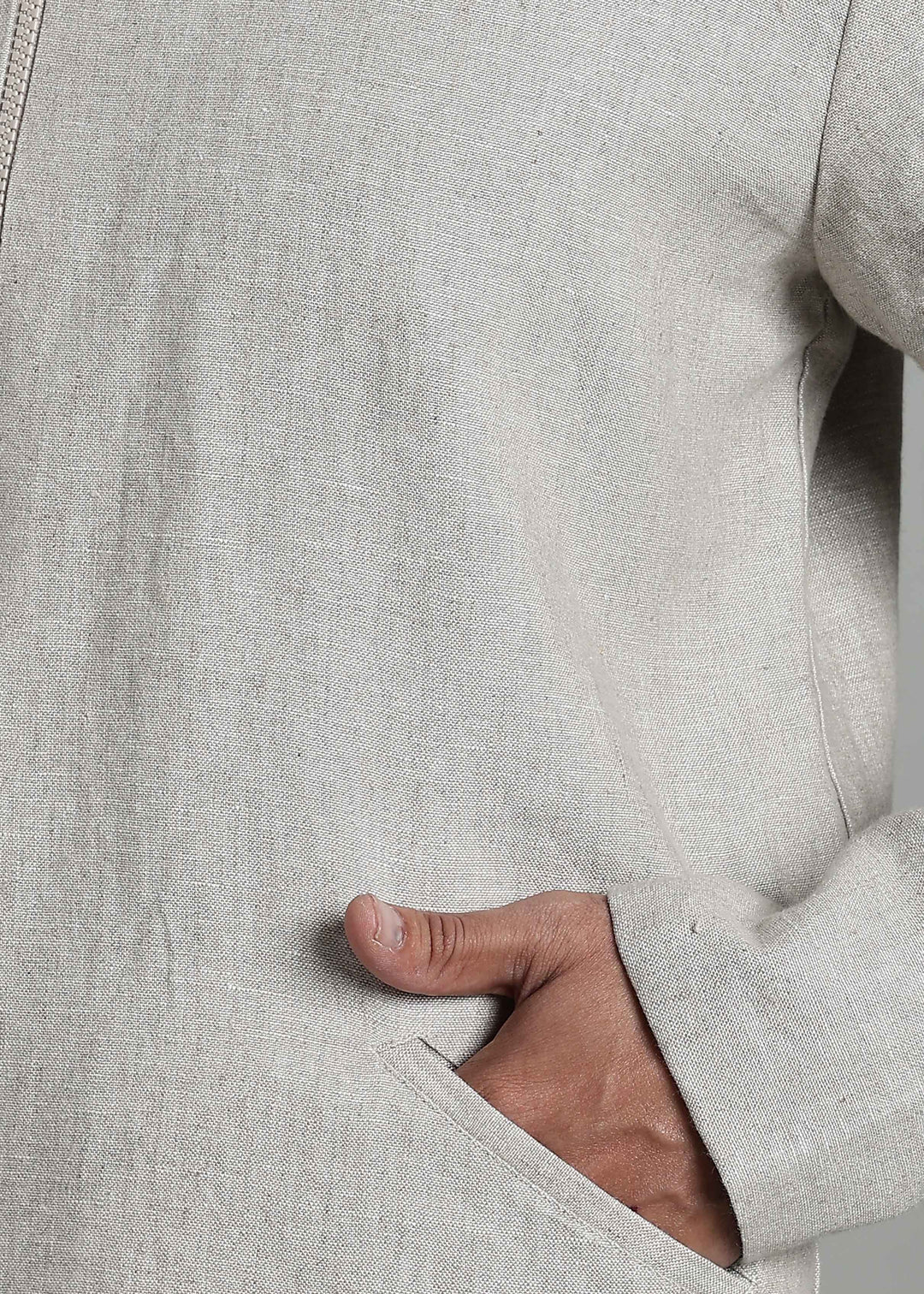 Flux - Pure Linen Reversible Jacket - Ecru and Regal Blue