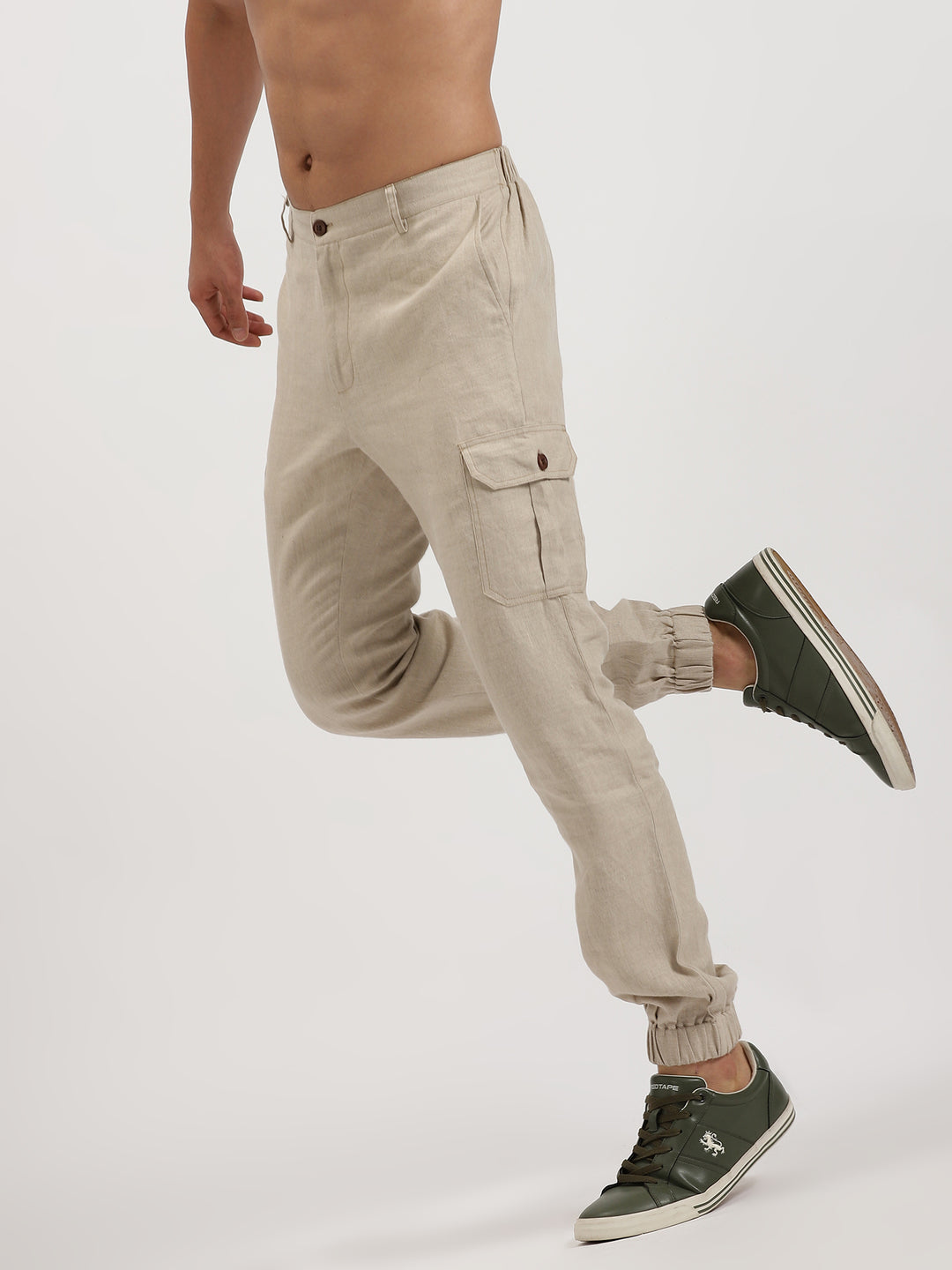 Ecru Linen Jacket & Jogger Co-Ord Set