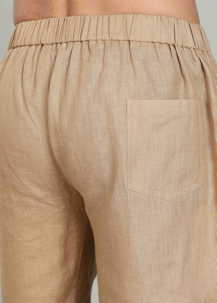 Milo Shorts - Pure Linen Shorts - Oakwood Brown