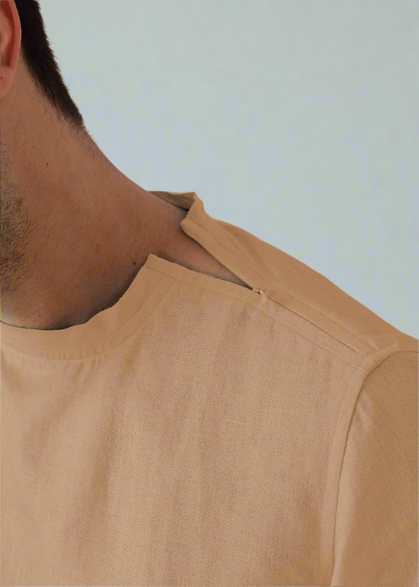 Morgan - Pure Linen Short Sleeve T-Shirt - Oakwood Brown
