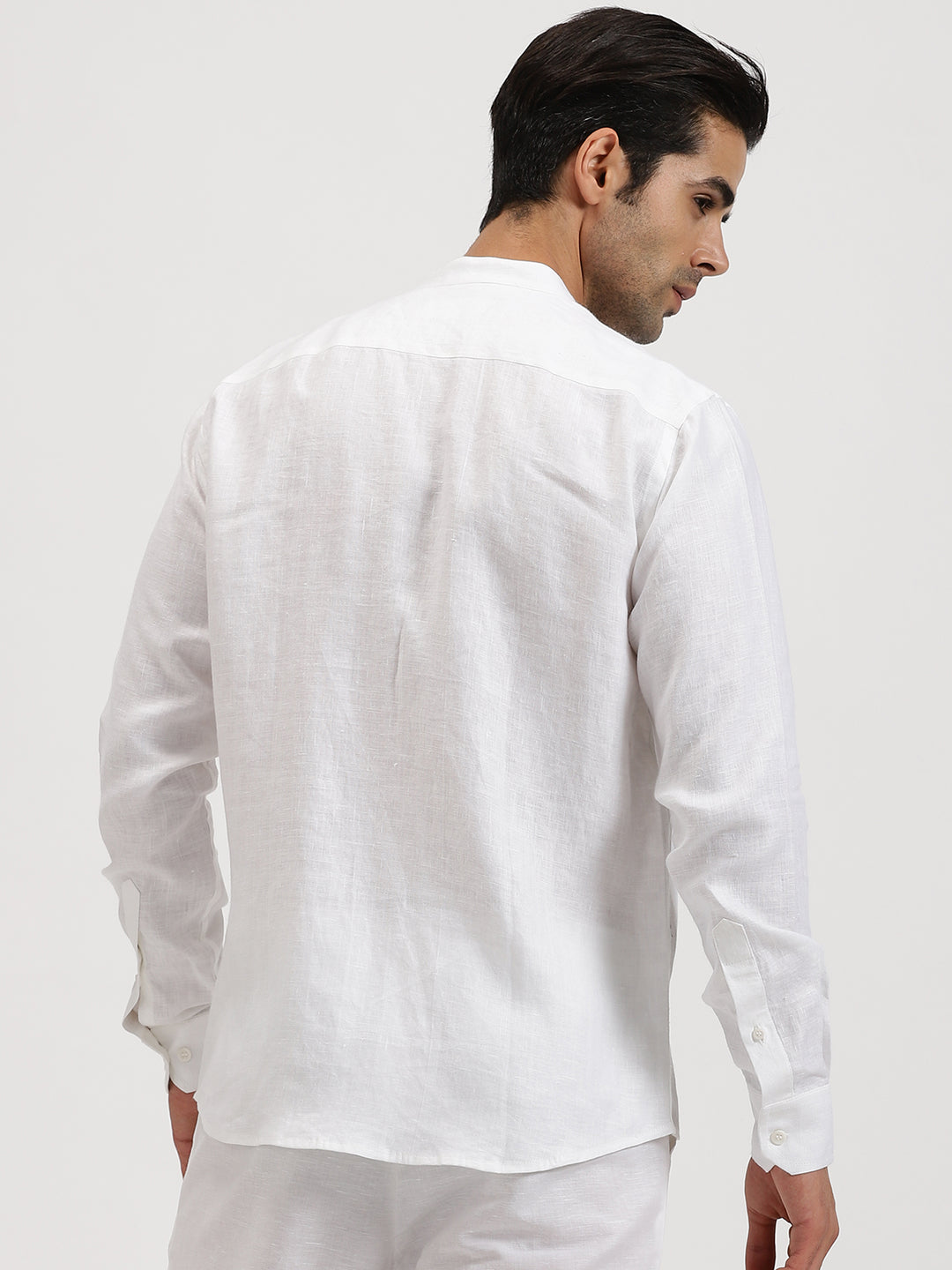 Thivican - Pure Linen Toda Hand-Embroidered Long Sleeve Shirt - White
