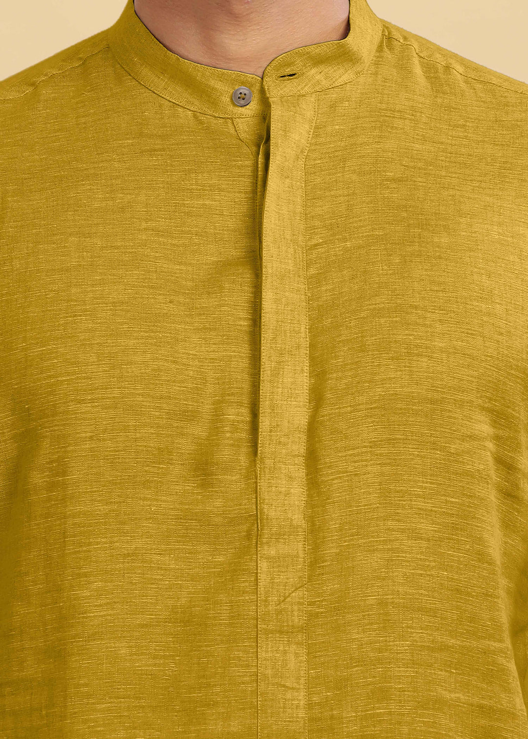 Sid Kurta - Pure Linen Kurta with Concealed Placket | Sunburst Yellow