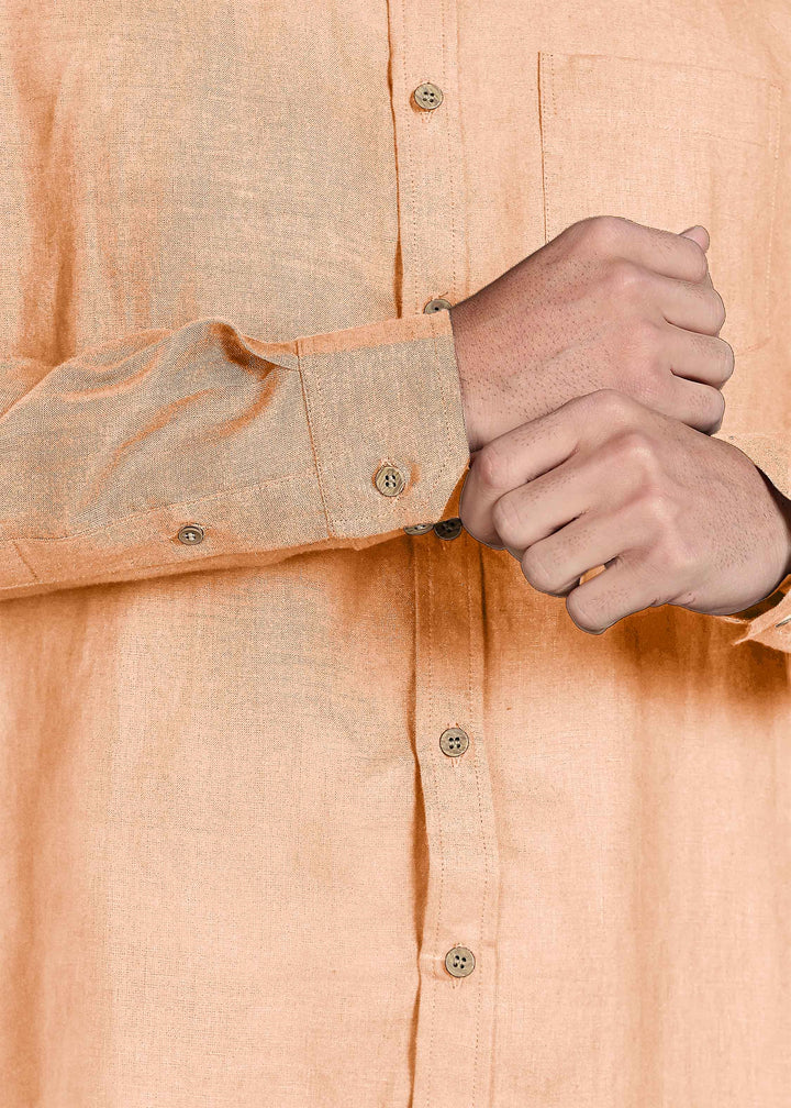 Harvey - Pure Linen Full Sleeve Shirt - Light Cinnamon
