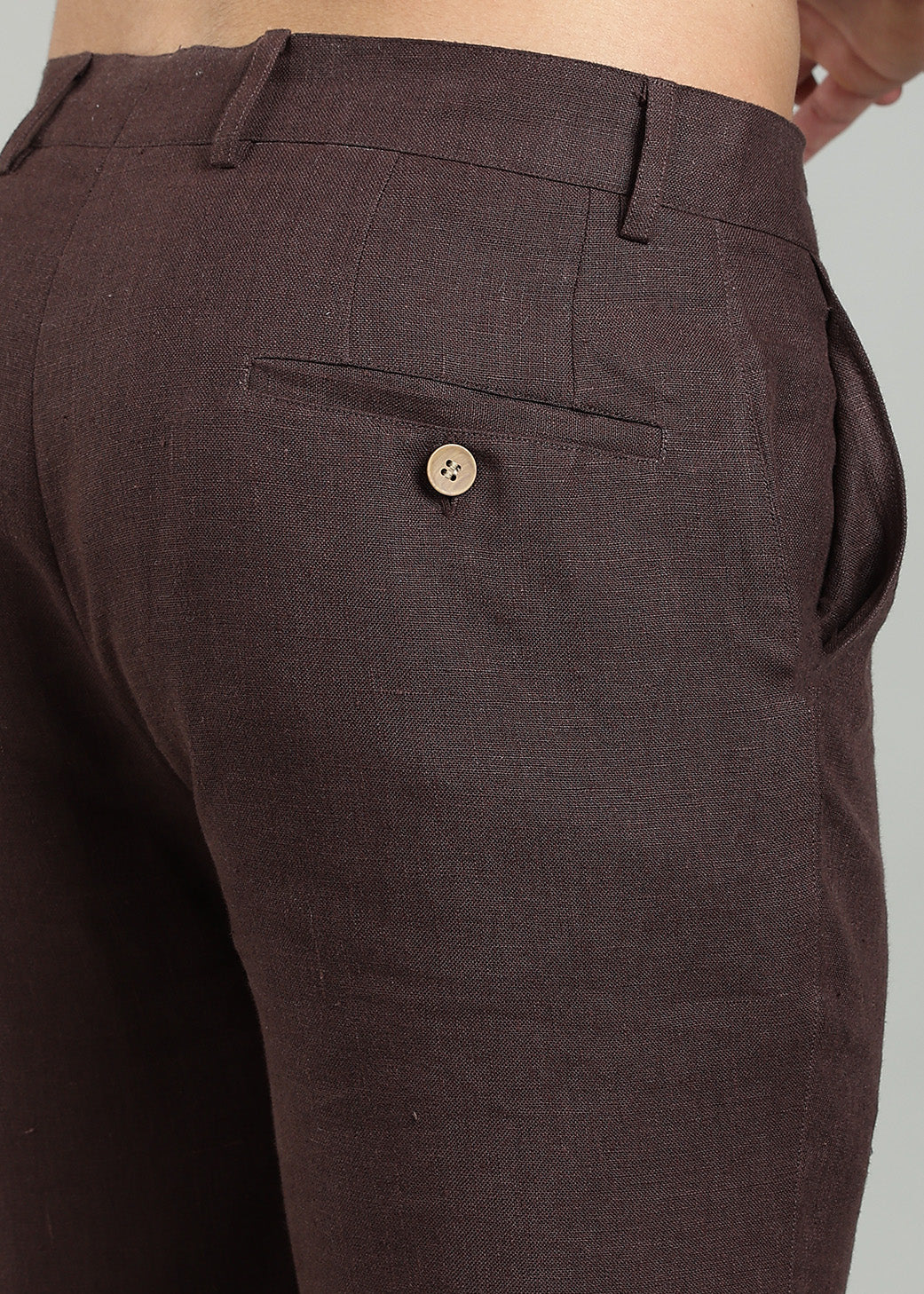 Neil - Pure Linen Trousers - Cocoa Brown