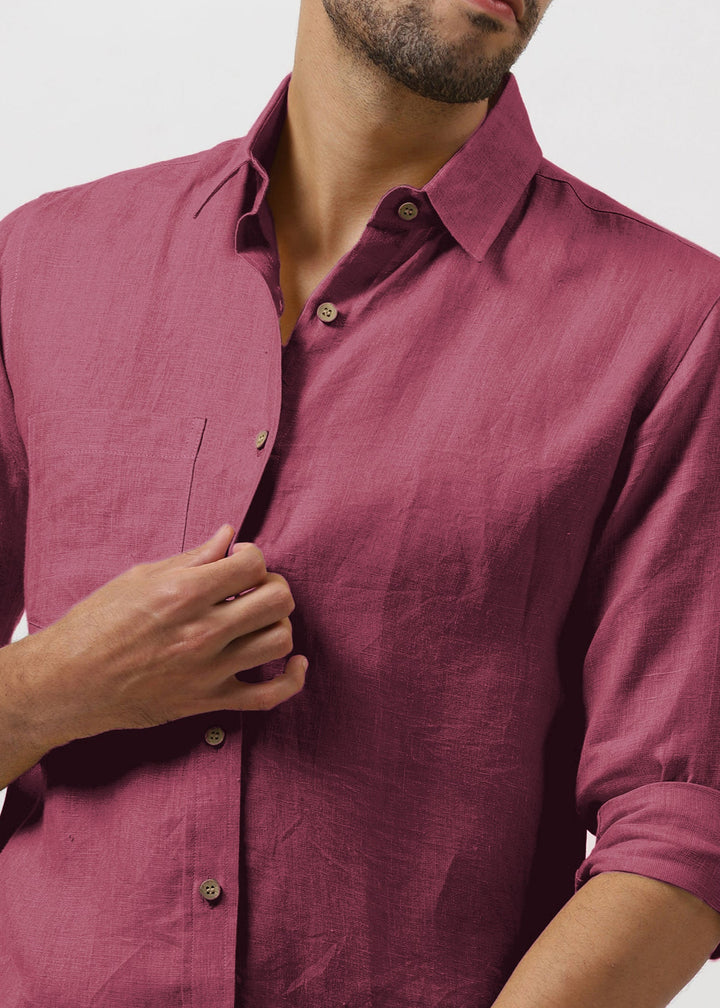 Harvey - Pure Linen Full Sleeve Shirt - Twilight Purple