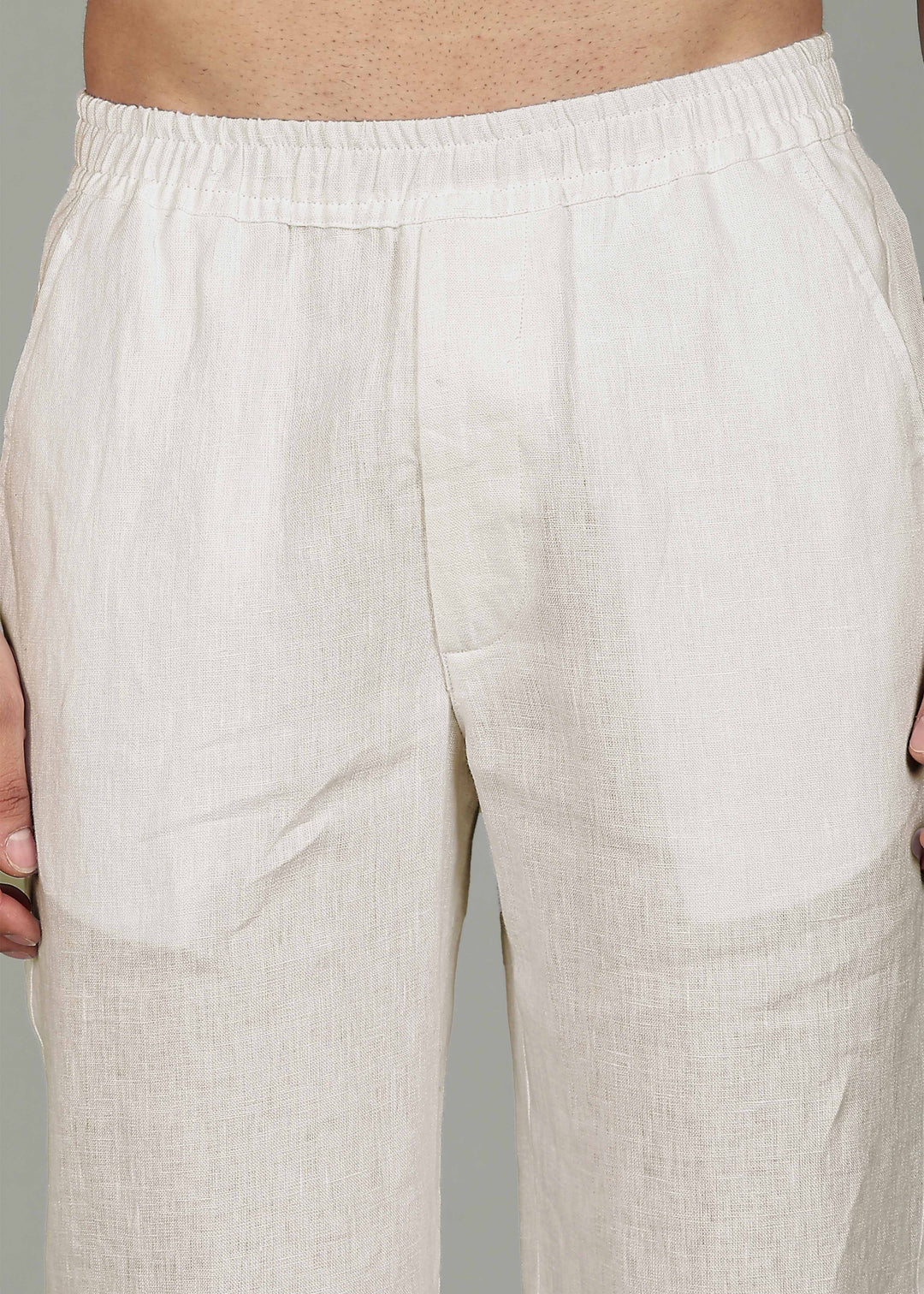 Roy -  Pure Linen Kurta Pants - Ecru