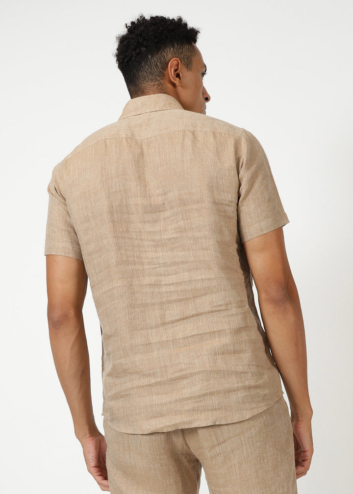 Matteo Pure Linen T-Shirt Mocha
