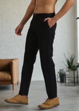 Ian Pure Linen Trousers - Black