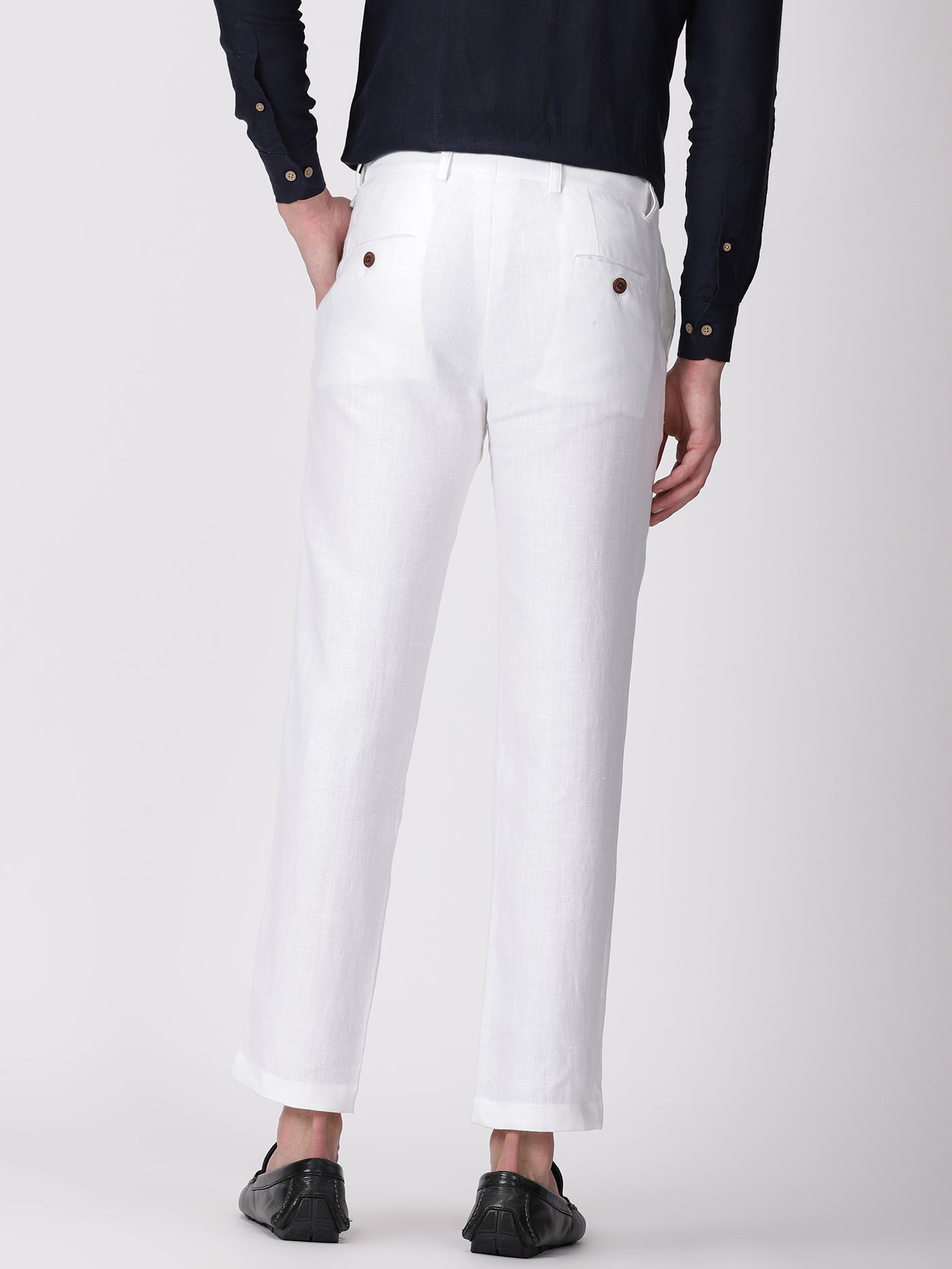 Cyan Dreams Look | Trevor Cyan Blue Shirt & Pure White Trousers