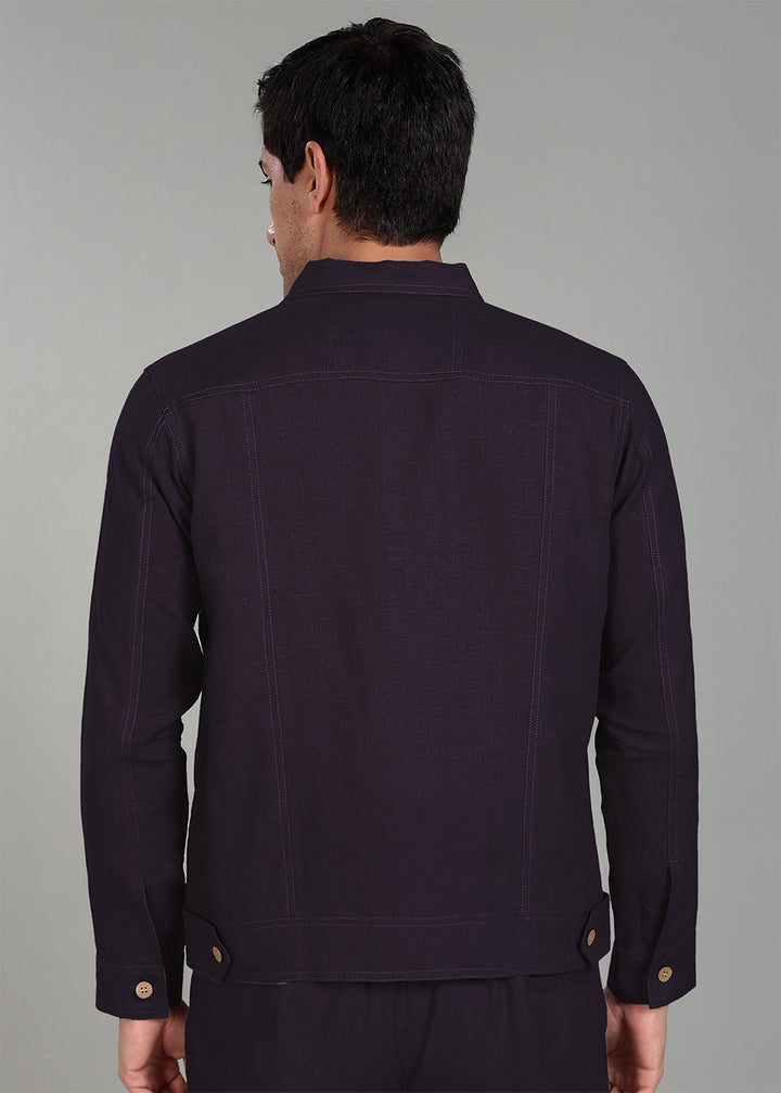 Becket - Linen Short Jacket - Dusky Violet
