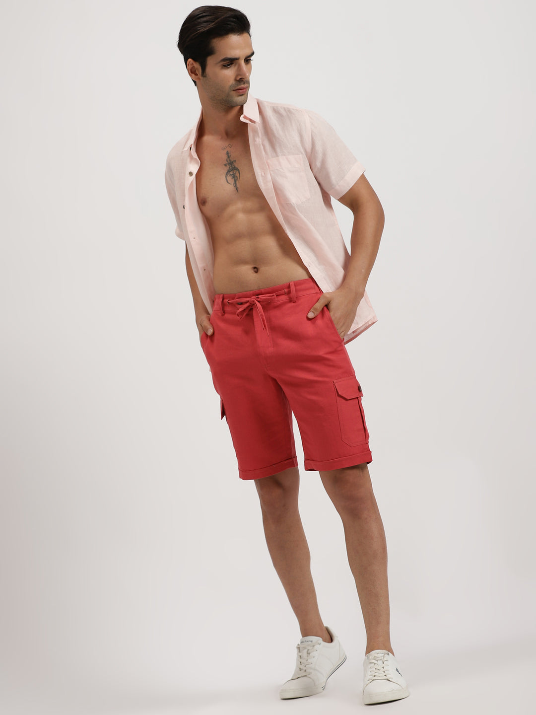 Reed - Linen Shorts - Sienna Red
