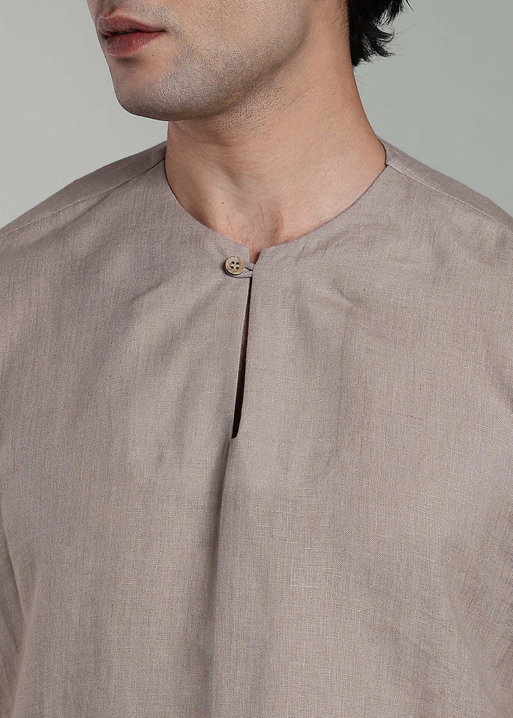 Alio - Pure Linen Relaxed T Shirt - Fawn Pink