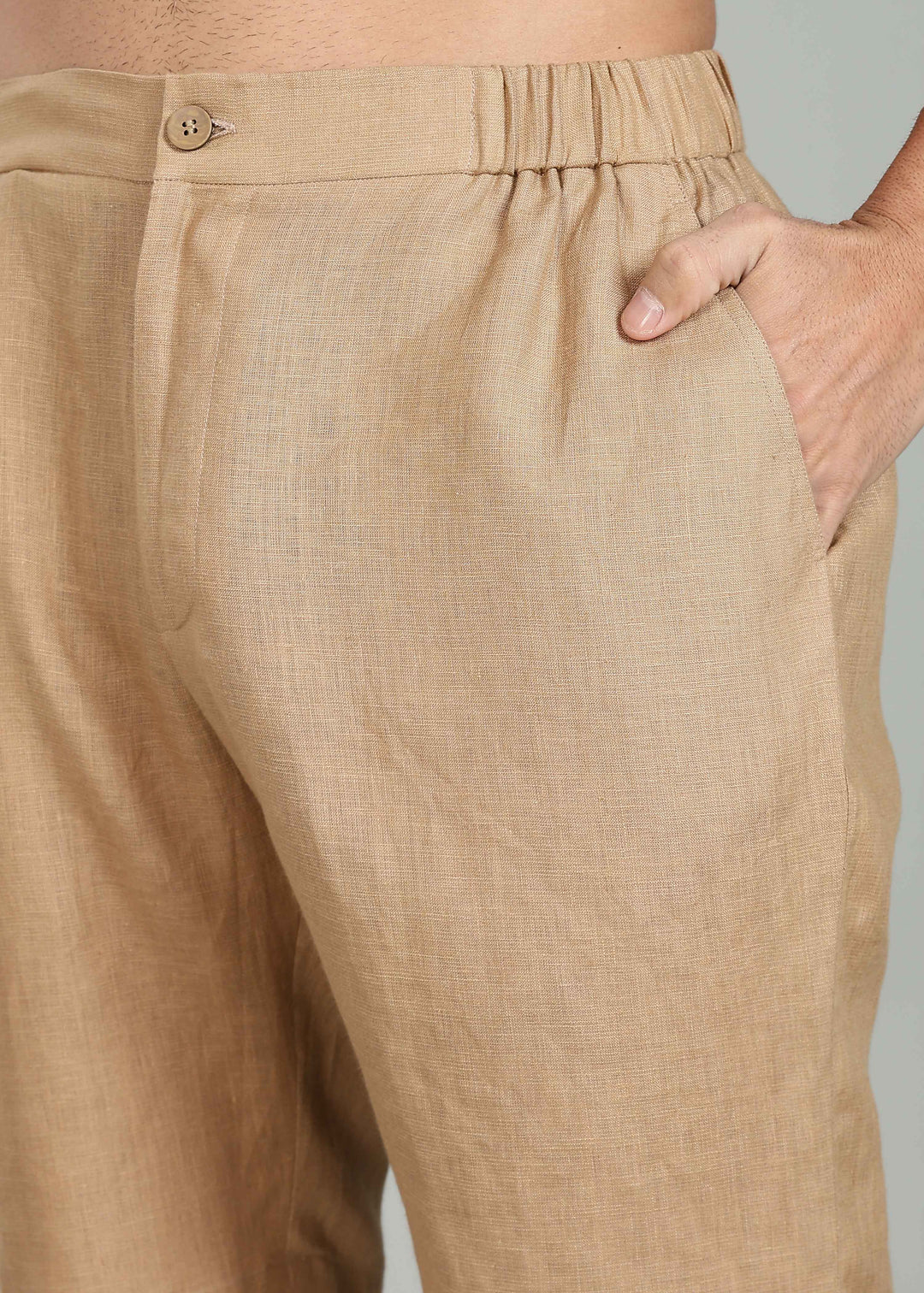 Milo Shorts - Pure Linen Shorts - Oakwood Brown