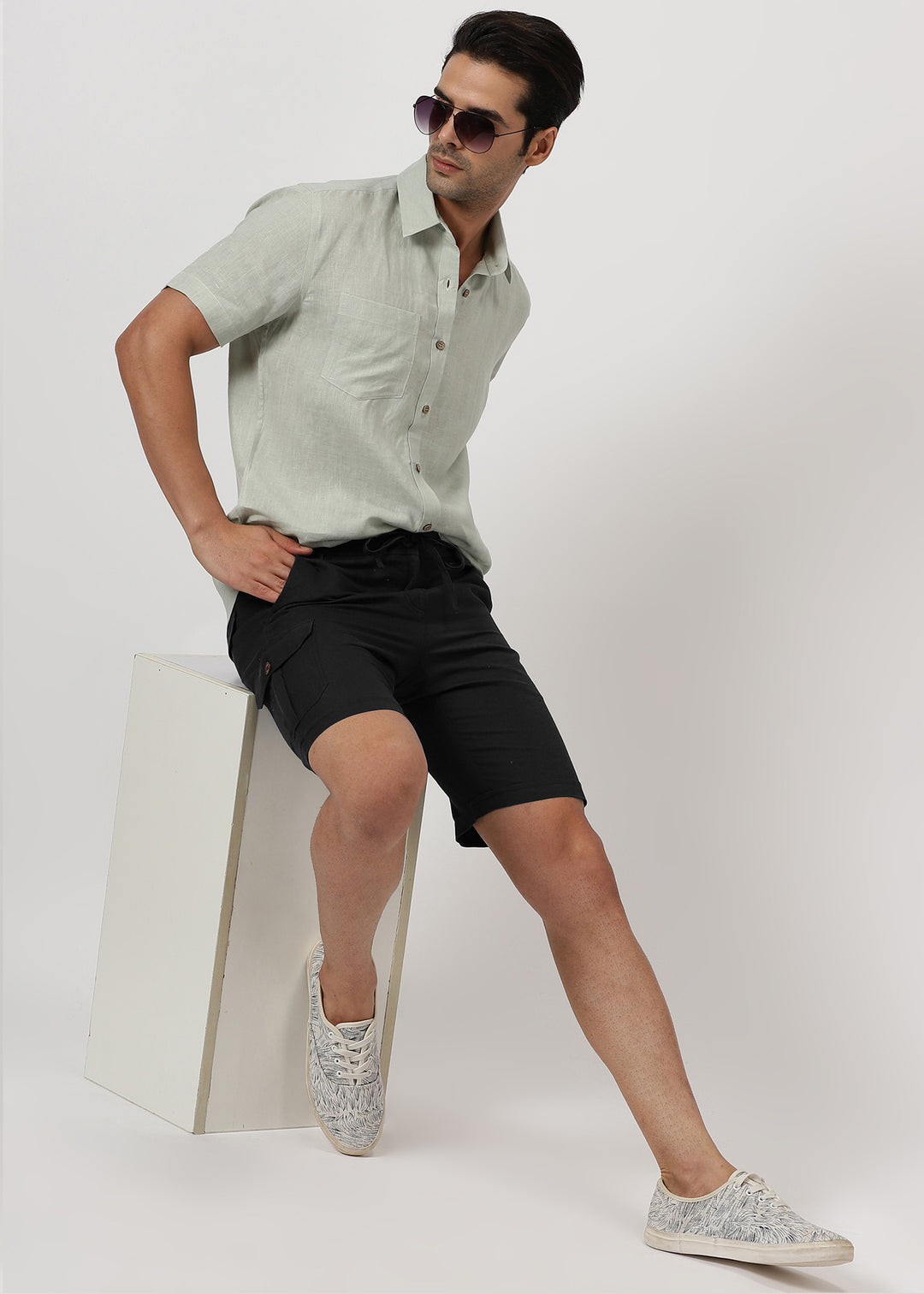 Reed - Linen Shorts - Black