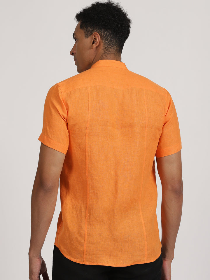 Tangy Brew Look | Trevor Beer Orange Shirt & Pure White Trousers