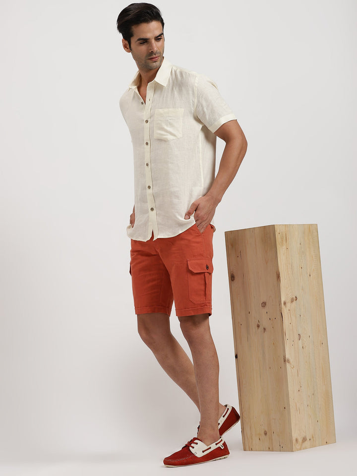 Reed - Linen Shorts - Rust