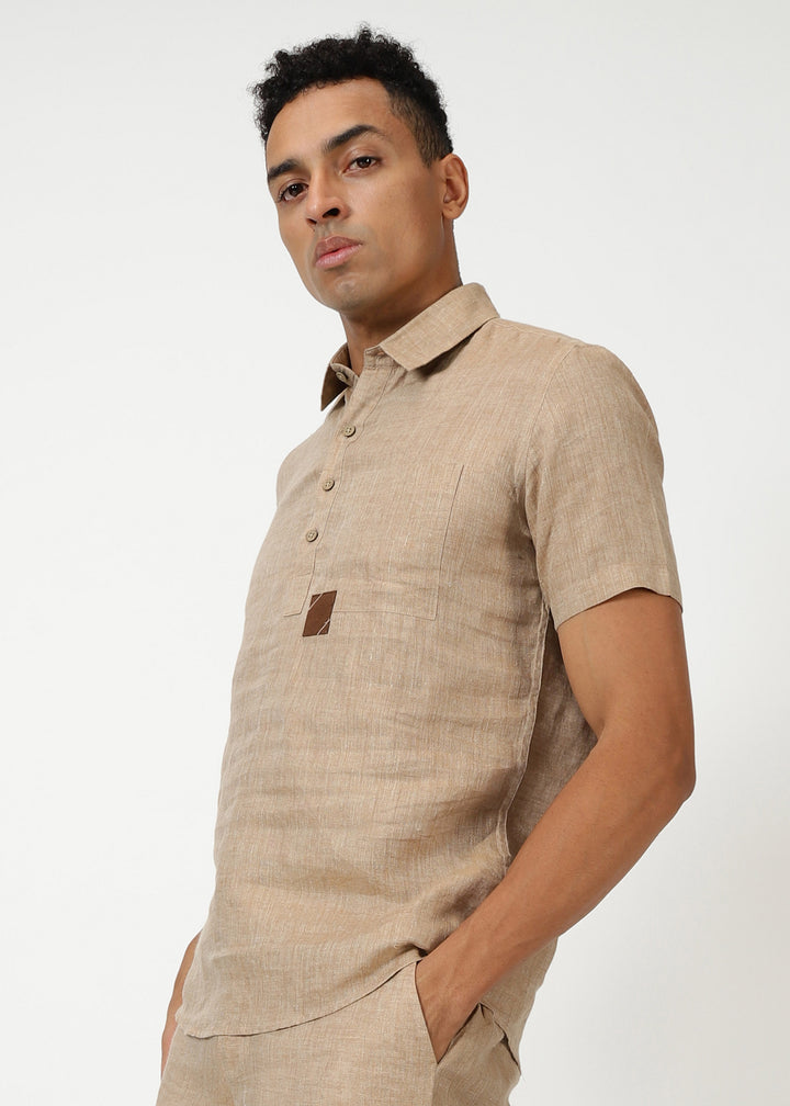 Matteo Pure Linen T-Shirt Mocha