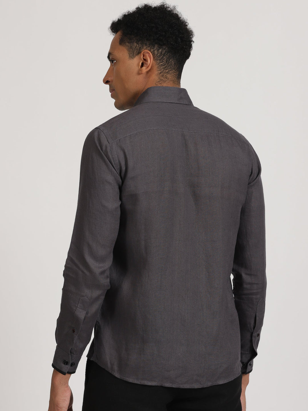 Calan - Pure Linen Full Sleeve Shirt - Smoke Grey | Rescue