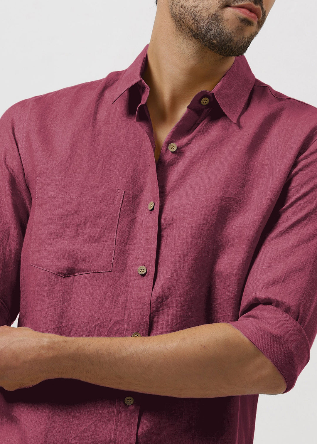 Harvey - Pure Linen Full Sleeve Shirt - Twilight Purple