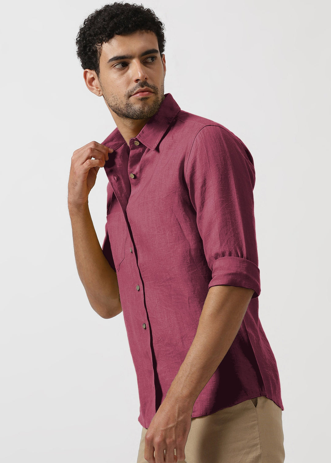 Harvey - Pure Linen Full Sleeve Shirt - Twilight Purple