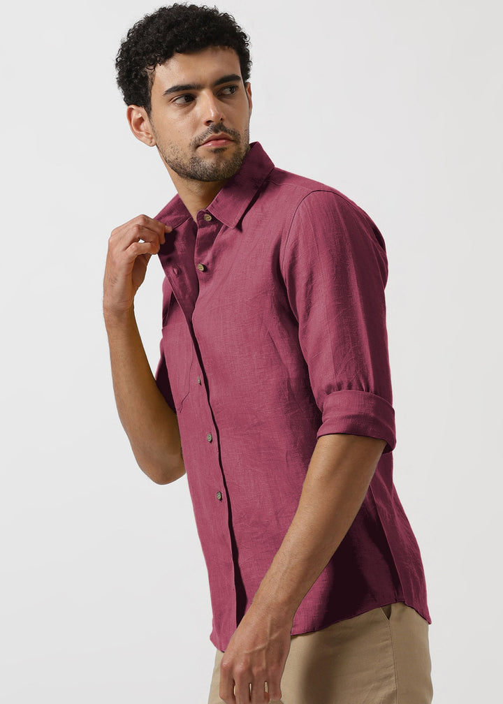 Harvey - Pure Linen Full Sleeve Shirt - Twilight Purple